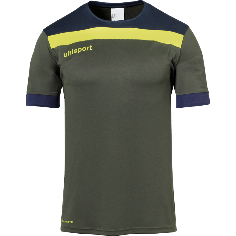 OFFENSE 23 SHIRT SHORTSLEEVED dark olive/navy/fluo yell