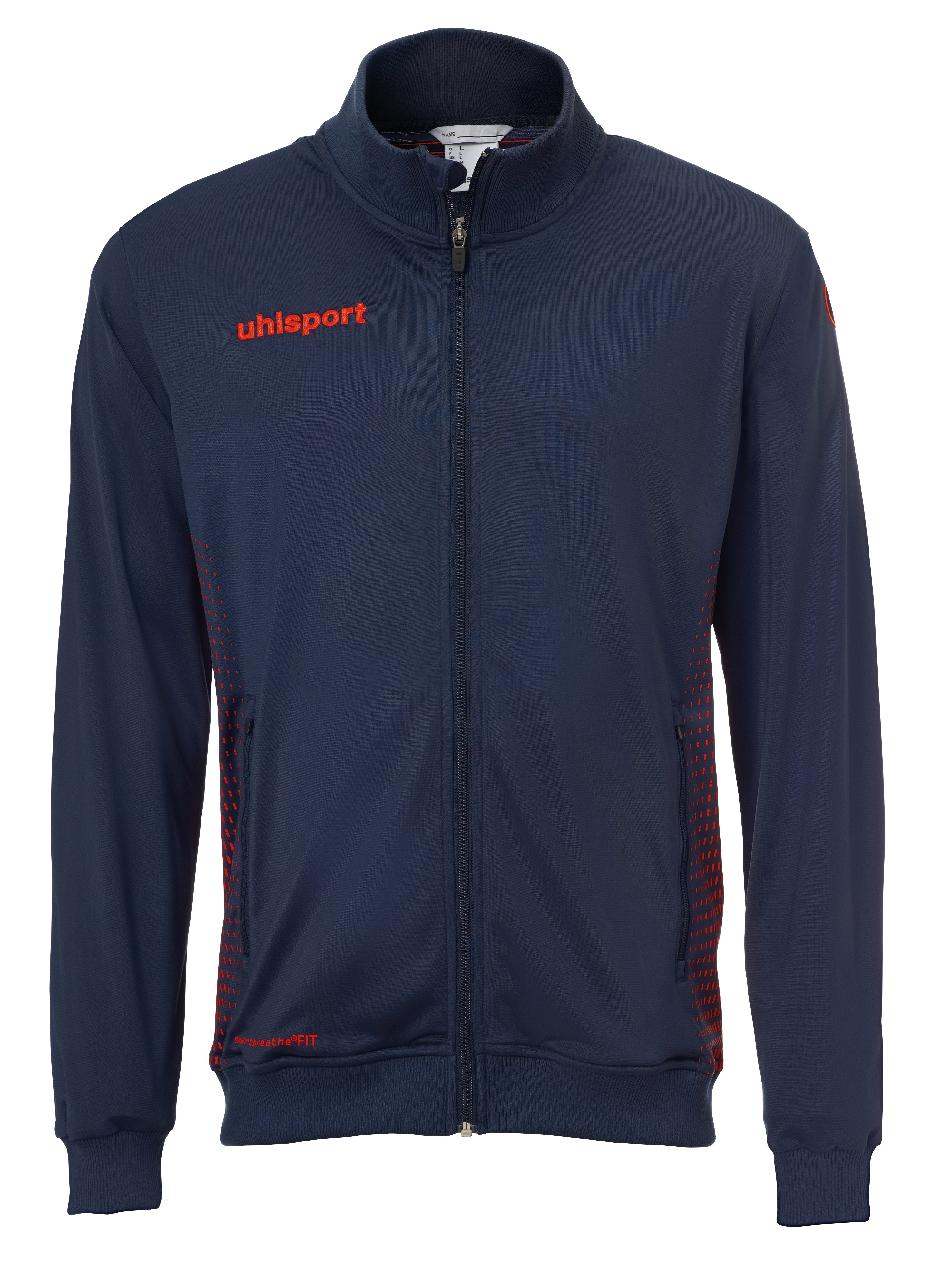 SCORE TRACK JACKET navy/fluo red